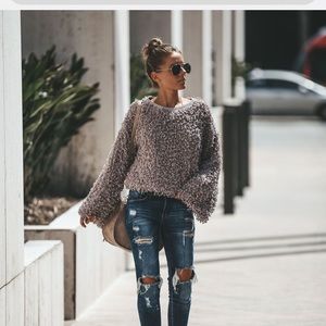 Vici Noble Textured Pullover Sweater-Grey NWT